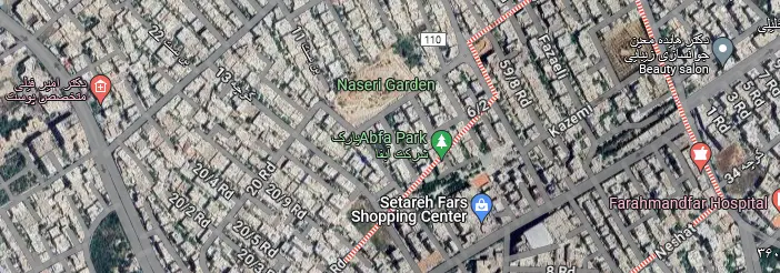 آدرس دقیق محله عفیف آباد روی نقشه